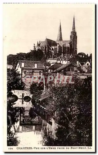 Cartes postales Chartres Vue Sur L&#39Eure Prise Du Pont Neuf Lavoir