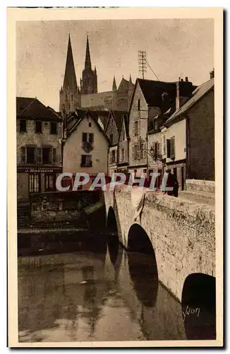 Ansichtskarte AK Chartres Vieux Pont et Vieilles Maisons