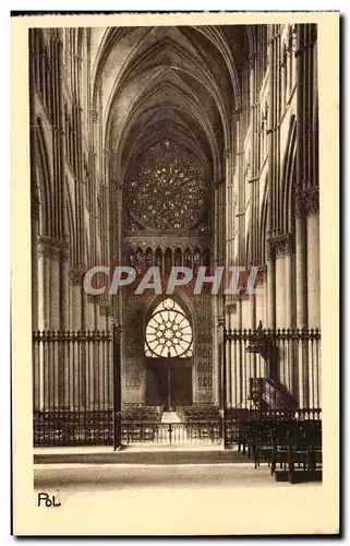 Cartes postales La Ville Renaissante Reims Interieur de la Cathedrale Grande rosace