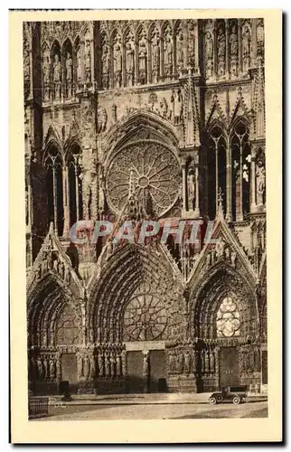 Ansichtskarte AK La Ville Renaissante Reims la Cathedrale la Grand Portail et la rosace