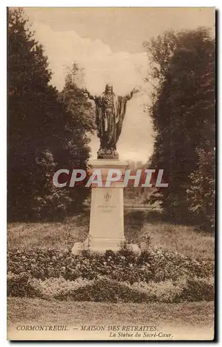 Ansichtskarte AK Cormontreuil Maison Des Retraites La Statue Du Sacre coeur