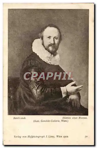 Cartes postales Rembrandt Bildniss eines Mannes Kais Gemalde Gallerie Wien