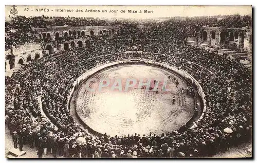 Cartes postales Nimes Interieur Des Arenes Un Jour De Mise A Mort Corrida