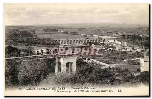 Cartes postales Saint Germain En Laye Sommet De l&#39Ascenseur Et Panorama Pris De l&#39Hotel Du Pavillon Henri