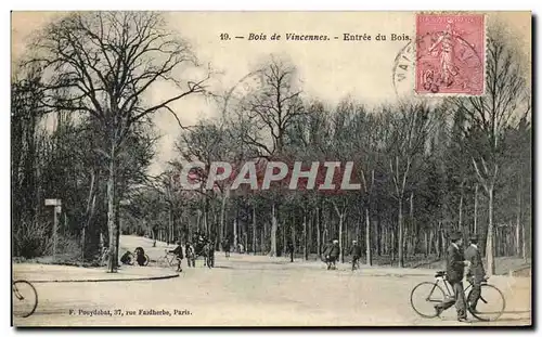 Cartes postales Bois De Vincennes Entree Du Bois Velo