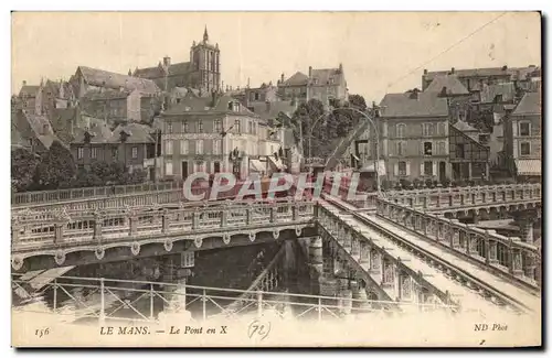 Cartes postales Le Mans Le Pont en X Tramway