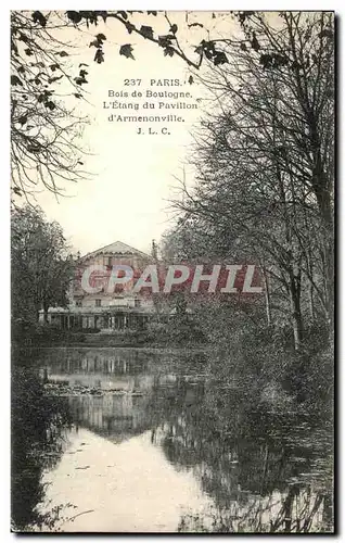 Cartes postales Paris Bois de Boulogne L&#39Etang du Pavillon d&#39Armenonville