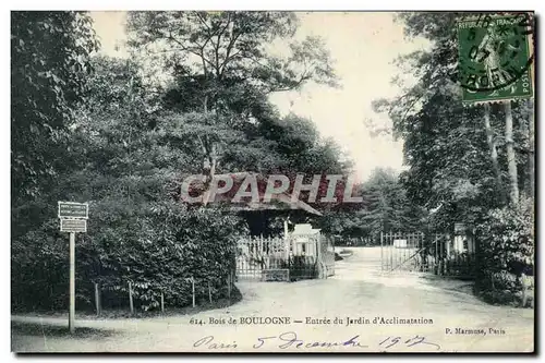 Cartes postales Bois de Boulogne Entree du Jardin d&#39Acclimataion