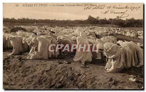 Cartes postales Scenes Et Types La Grande Priere au Desert