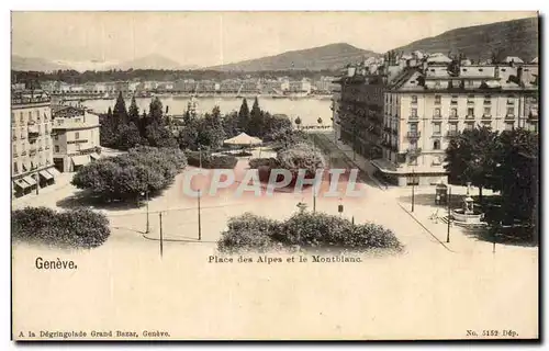 Cartes postales Geneve Place Des Alpes Et Le Mont Blanc