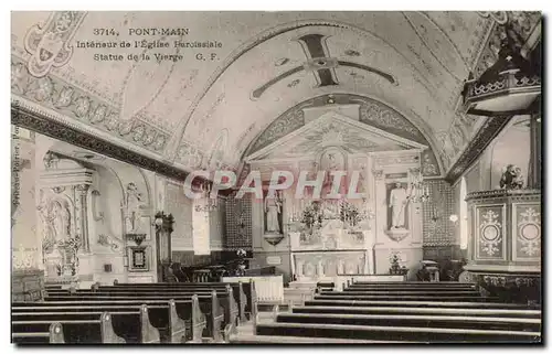 Cartes postales Pont Main Interieur De l&#39Eglise Paroissiale Statue De La Vierge