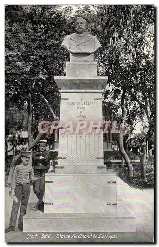 Cartes postales Port Said Statue Ferdinard De Lesseps Egypte