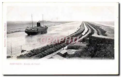 Cartes postales Port Said Entree Du Canal Egypte Bateau