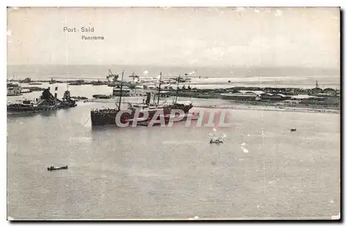 Ansichtskarte AK Port Said Panorama Bateau Egypte