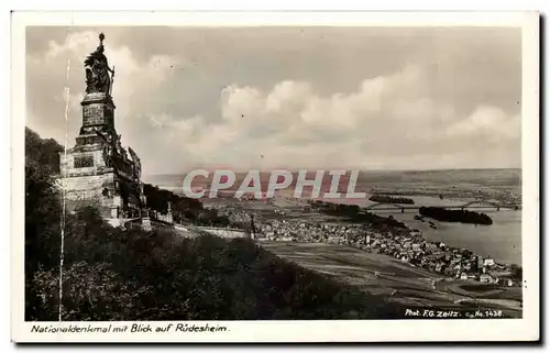 Ansichtskarte AK Nationaldenkmal mit Blick auf Rudesheim