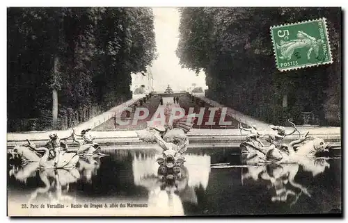 Cartes postales Parc de Versailles Basin de Dragon Aliee des Marmousets