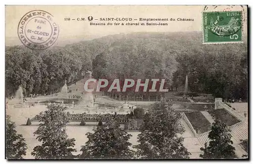 Cartes postales Saint Cloud Emplacement du Chateau Bassins du fer a cheval et Saint Jean