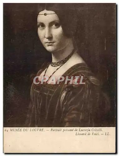 Cartes postales Musee du Louvre Paris Leonard de Vinci Lucrezia Crivelli