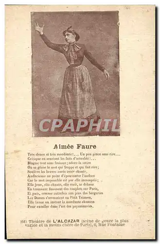 Cartes postales Fantaisie Aimee Faure Theatre de l&#39Alcazar