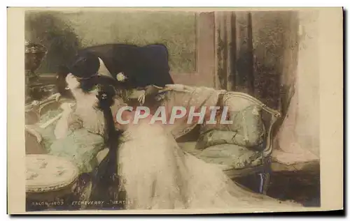 Cartes postales Fantaisie Femme Salon 1903 Etcheverry Vertige