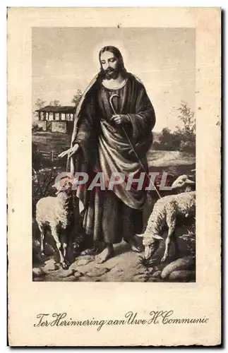 Cartes postales Fantaisie Jesus Moutons