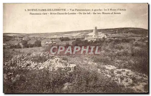Cartes postales Notre Dame De Lorette Vue Panoramique a gauche les 2 monts d'Artois