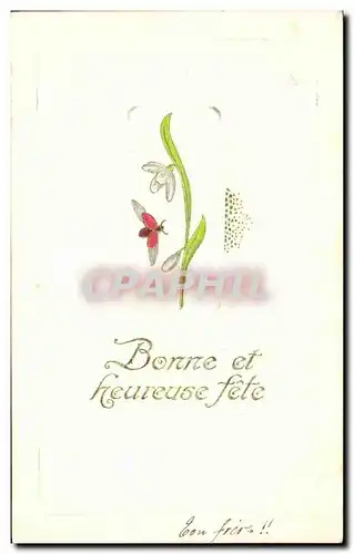 Cartes postales Fantaisie Fleurs Insecte