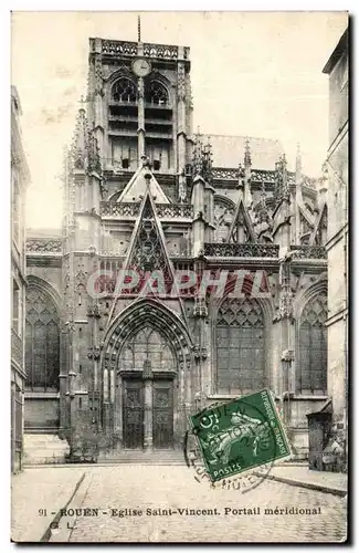 Cartes postales Rouen Eglise Saint Vincent Portail meridional