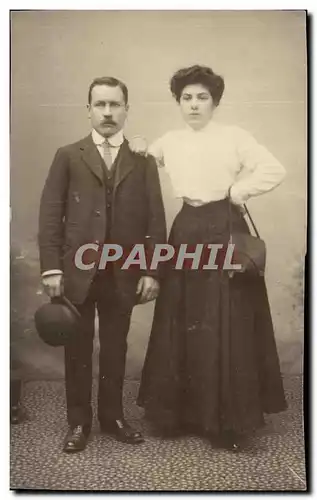 CARTE PHOTO Folklore Couple Femme