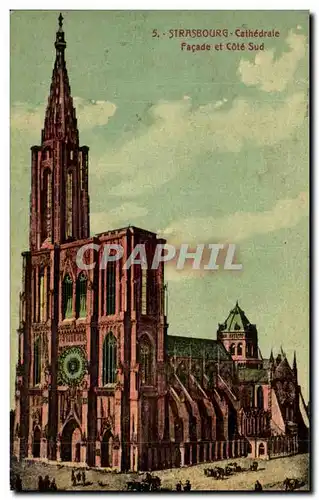 Ansichtskarte AK Strasbourg Cathedrale Facade et Cote Sud