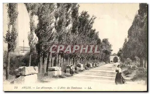 Ansichtskarte AK Arles Les Aliscamps L&#39Allee Des Tombeaux