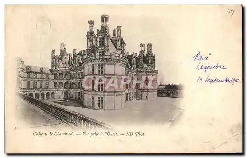 Cartes postales Chateau de Chambord Vue prise a l&#39Ouest