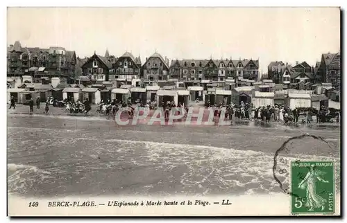 Cartes postales Berck Plage L&#39Esplanade a Maree haute et la Plage