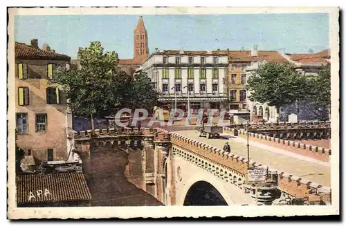 Cartes postales Montauban Le Pont des Consuls Place du Theatre et Clocher St Jacques