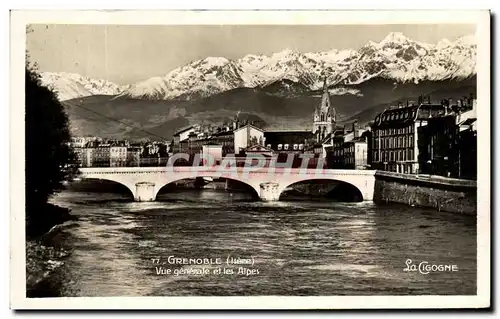 Cartes postales Grenoble Vue Generale et les Alpes