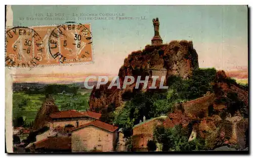 Cartes postales Le Puy Le Rocher Corneille Et Statue Colossale De notre Dame De France