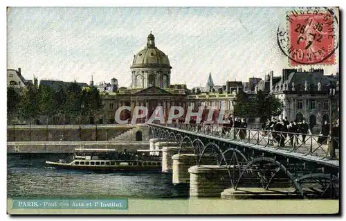 Ansichtskarte AK Paris Pont Des Arts Et L&#39Institut Peniche