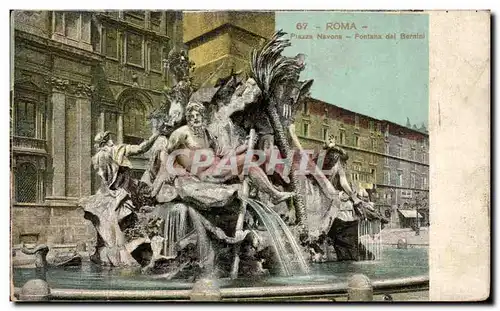 Cartes postales Roma Piazza Navona Fontana Del Bernini