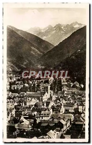 Cartes postales Luchon Vue Generale Et fond Des Montagnes Frontieres