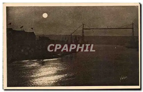 Cartes postales Rouen Le Pont Transbordeur au clair de Lune