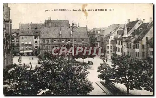 Ansichtskarte AK Mulhouse Place de la Reunion et Hotel de Ville