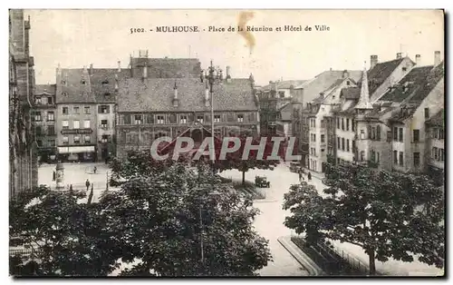 Cartes postales Mulhouse Place de la Reunion et Hotel de Ville