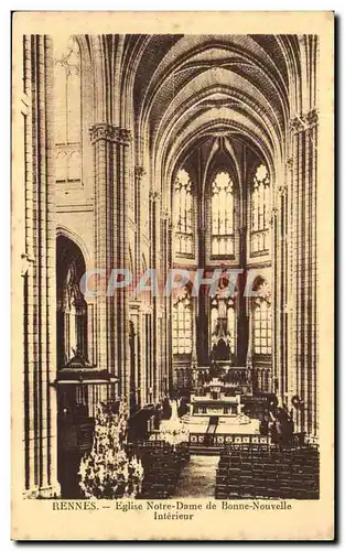 Cartes postales Rennes Eglise Notre Dame de Bonne Nouvelle Interieur