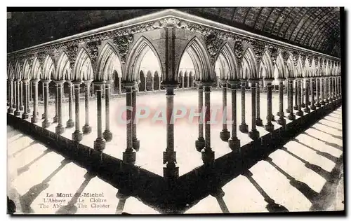 Cartes postales Le Mont St Michel L&#39Abbaye Le Cloitre