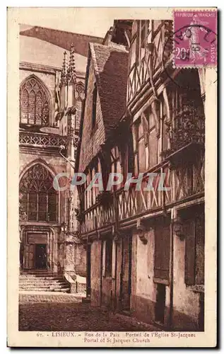 Ansichtskarte AK Lisieux Rue de la Paix Portail de I&#39Eglise