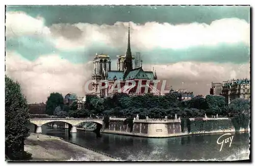 Ansichtskarte AK Paris En Ses Merveilles La Pointe Est De l&#39Ile De La Cite Le Pont Et Le Square De l&#39Archev