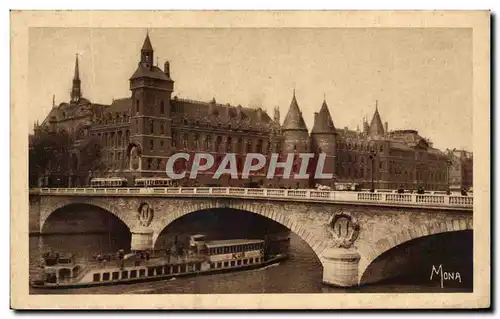 Ansichtskarte AK Les Petits Tableaux De Paris La Conclergerie La Tour De l&#39Horloge Et Le Pont Au Change The