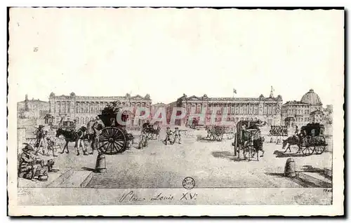 Cartes postales Ancien paris La place de la Concorde a l&#39avenement de l&#39EMpire 1804