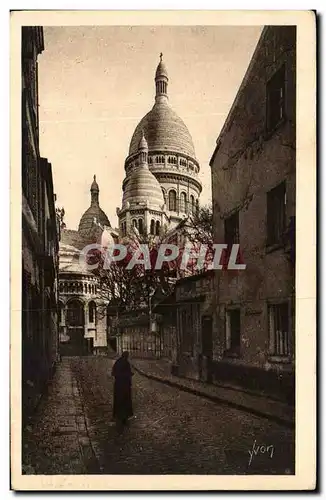 Ansichtskarte AK Paris En Flanant Montmartre La Basilique Vue De La Rue Du Chevalier De La Barre