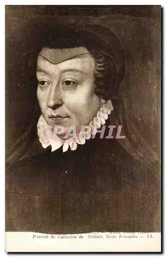 Cartes postales Portrait de Catherine de Medicis Ecole Francaise Chantilly